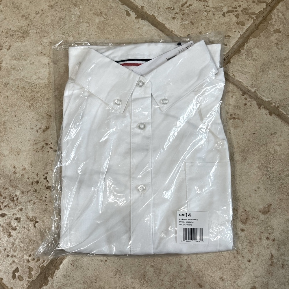 French Toast button down long sleeve shirt, size 14